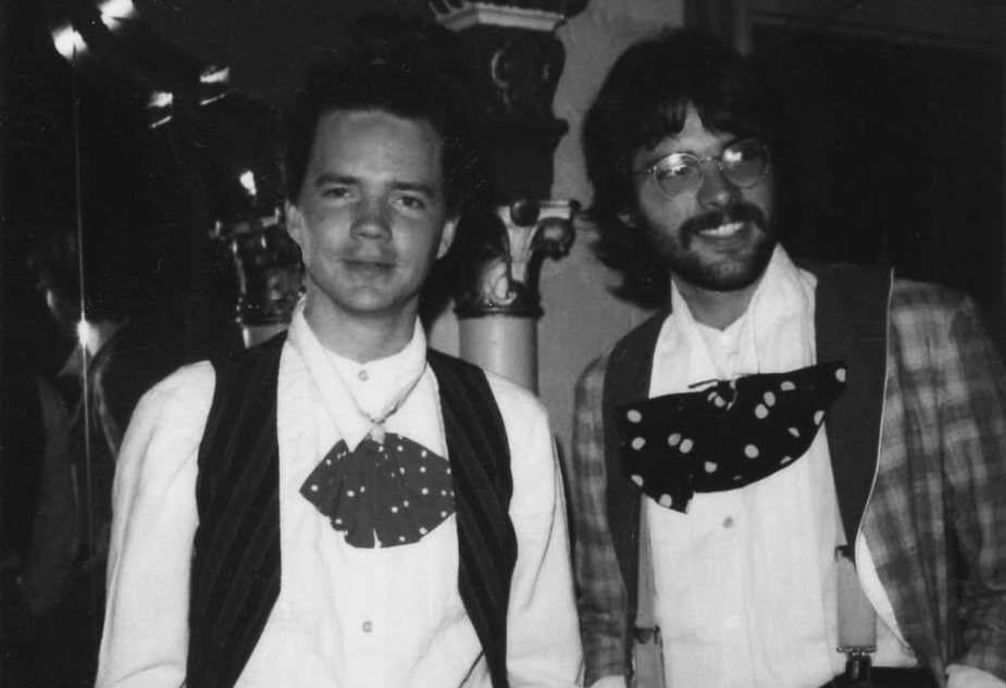 Michael Hedges and Don Record at the New Varsity Halloween show in 1980. Photo by Randy Lutge