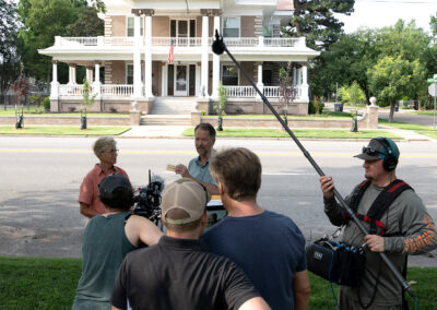 Carol and Craig Hedges are interviewed outside of Michael's family home in Enid, OK. Photo credit: Brian Malone.