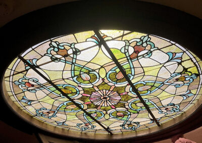 Stained glass window in Michael's family home in Enid, OK. Photo credit: Brendan Hedges.