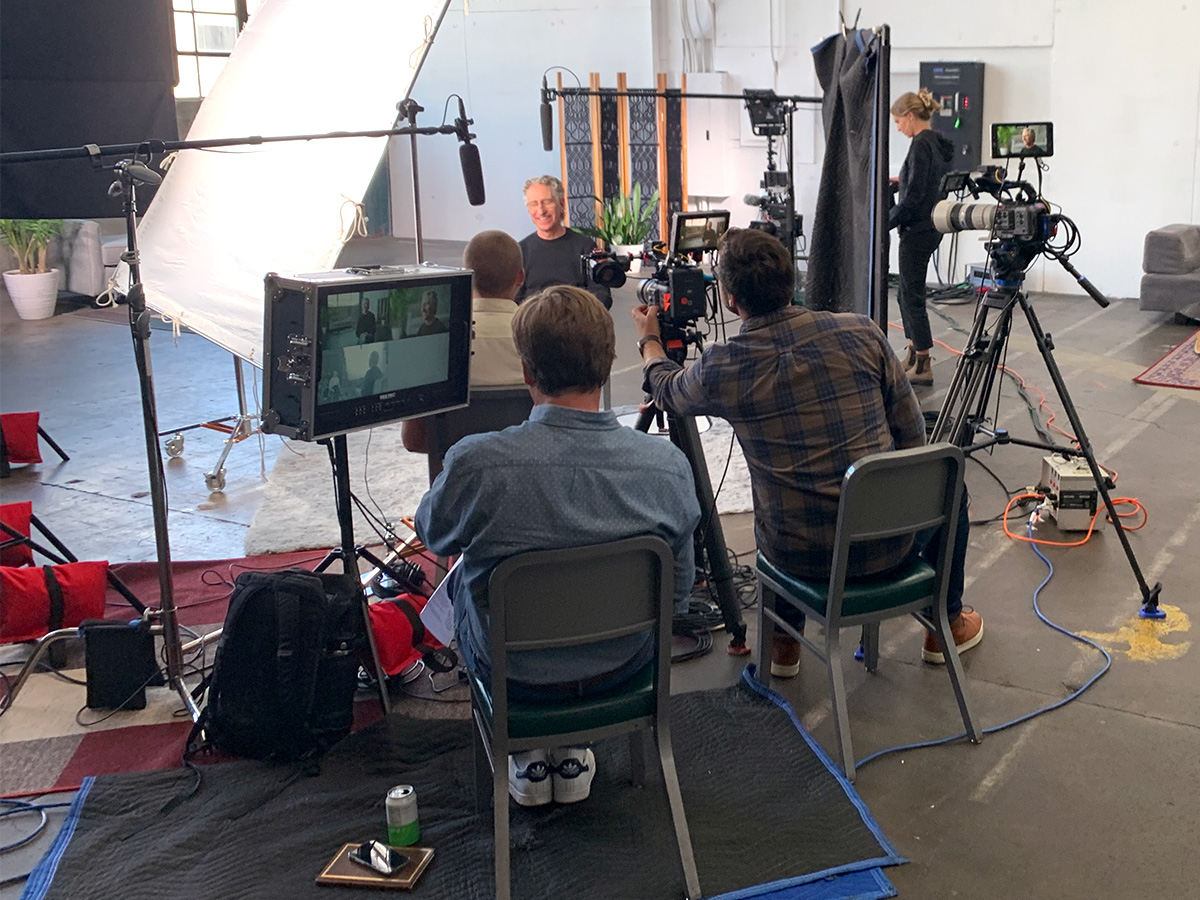 Film crew during Michael Manring's interview - Ciel Studios