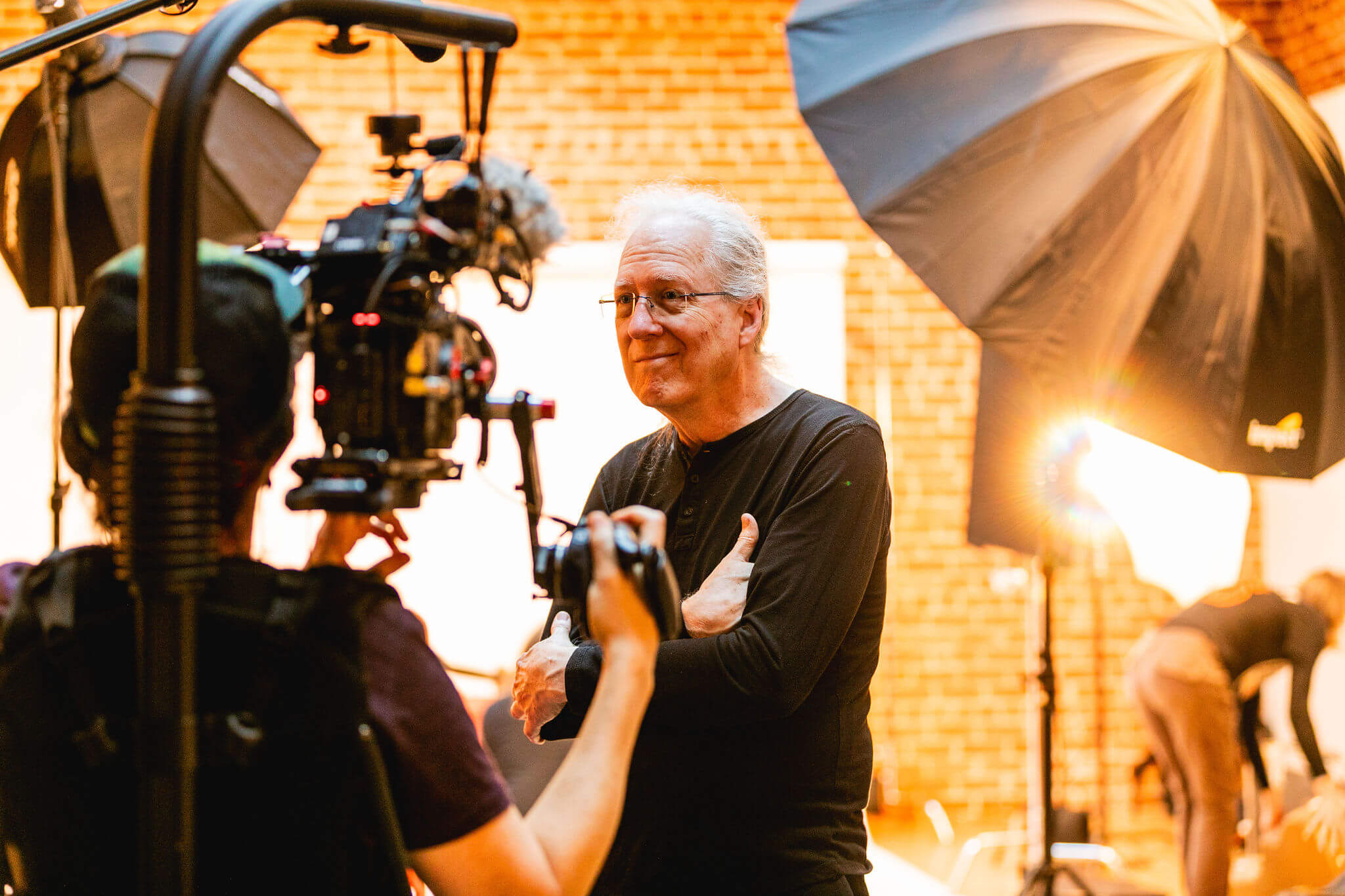 Michael's manager Hilleary Burgess is filmed for Oracle. Photo Credit: Monica Semergiu